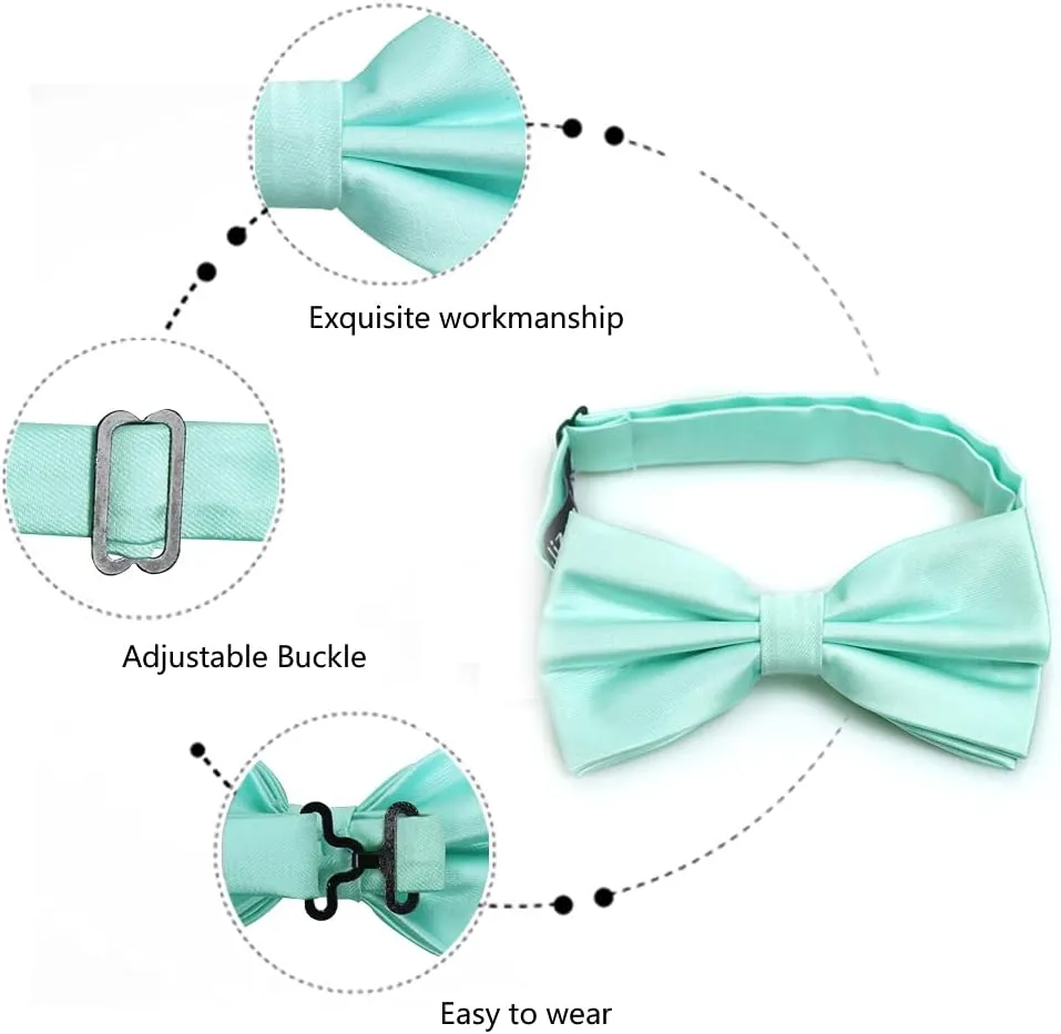 Alizeal Pre-tied Adjustable Bow Tie for Men Formal Solid Tuxedo Bow Tie