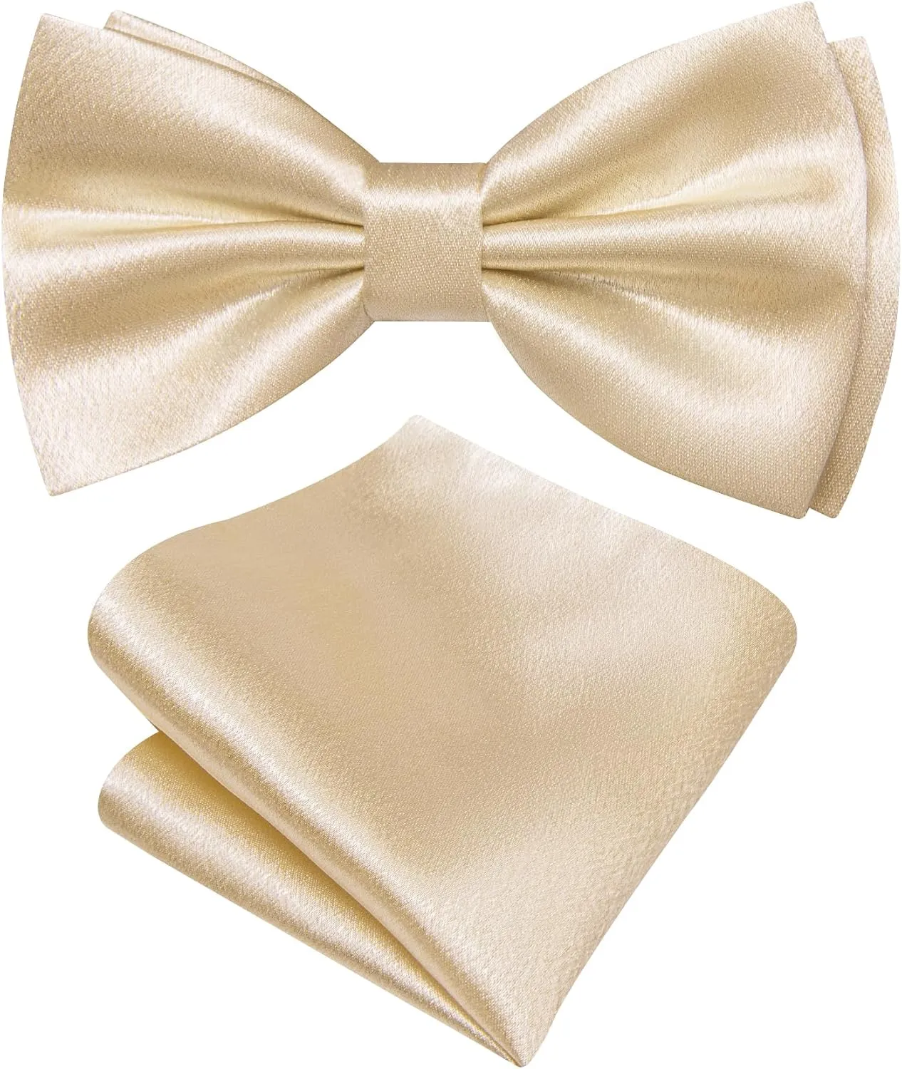 Barry.Wang Bow Tie for Men Solid Color Pre-tied Bowtie Pocket Square Lapel Pin Set Adjustable Formal Tuxedo Bowtie Party