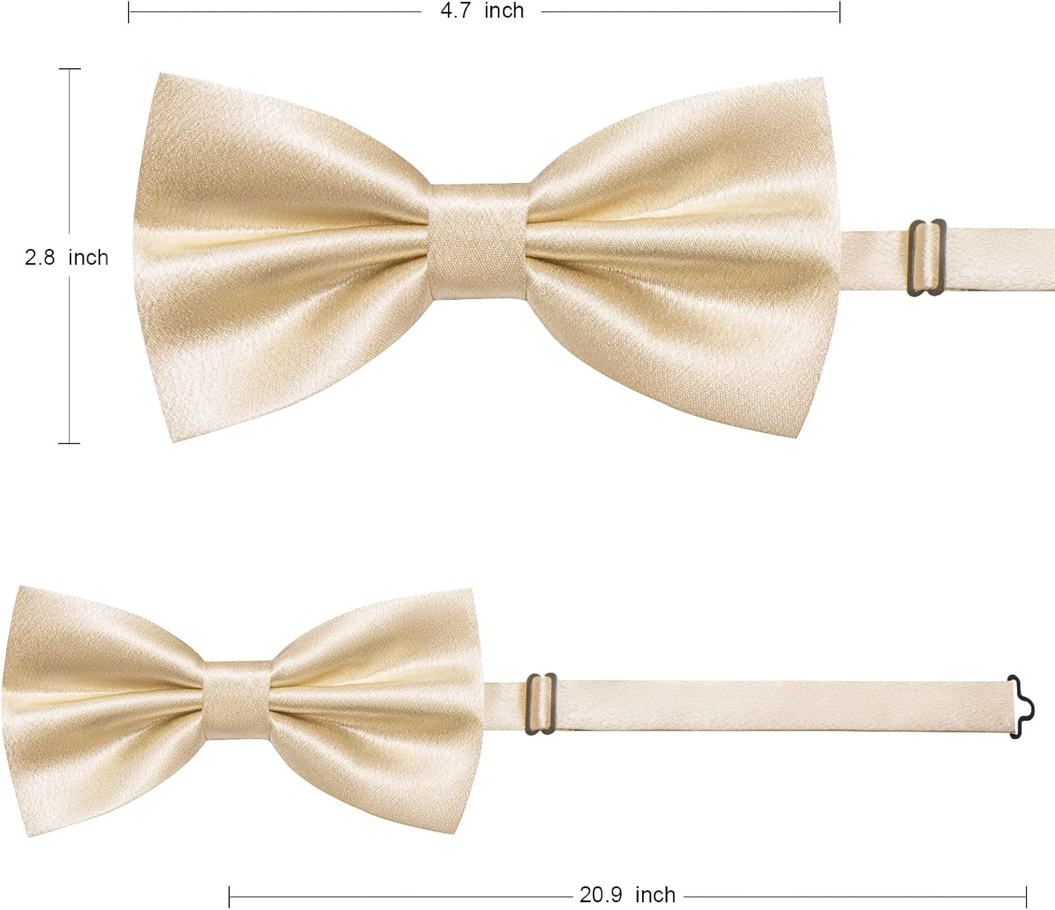 Barry.Wang Bow Tie for Men Solid Color Pre-tied Bowtie Pocket Square Lapel Pin Set Adjustable Formal Tuxedo Bowtie Party