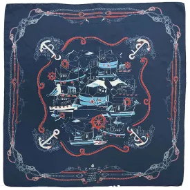 Blue sea design  printed hand made neckerchief
