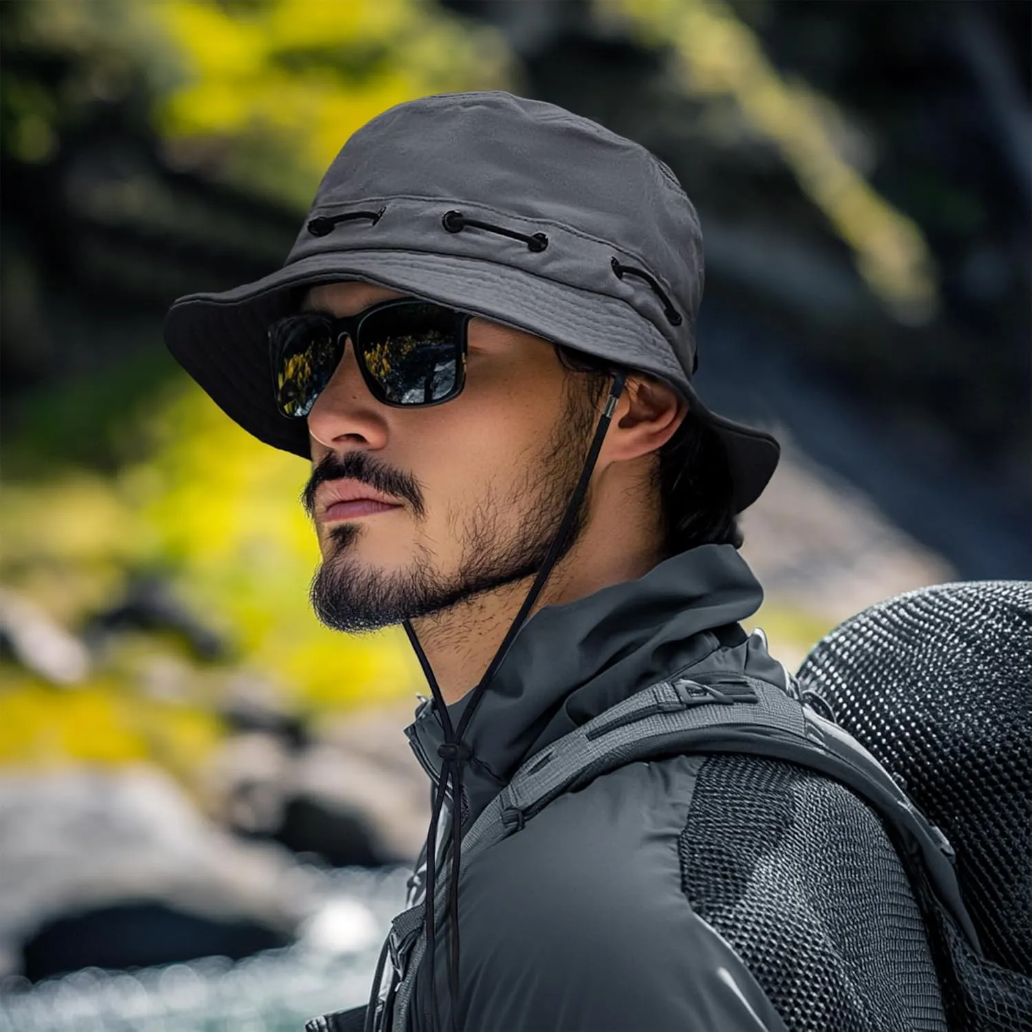 Clakllie Sun Hats for Women Men UV Protection Boonie Hats Summer Safari Jungle Hat Fishing Beach Hats UPF 50  Camping Hats