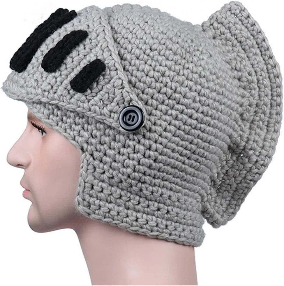 Creative Barbarian Knit Beard Hat Funny Knit Cap Wig Beanie Hats Beard Facemask