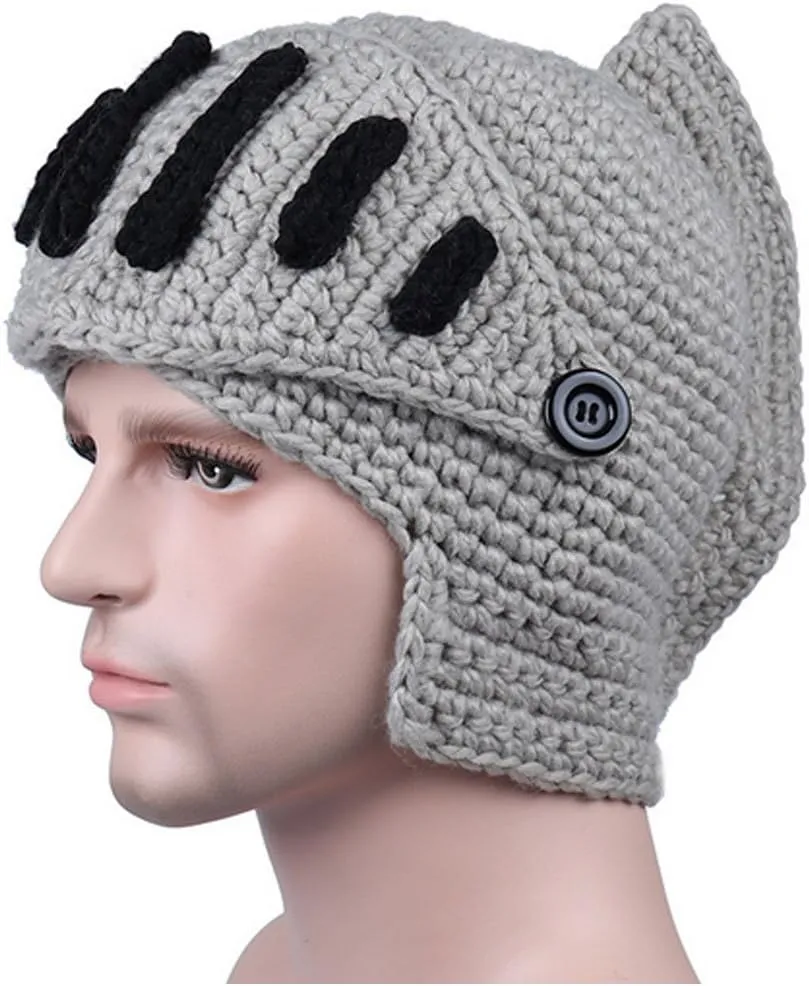 Creative Barbarian Knit Beard Hat Funny Knit Cap Wig Beanie Hats Beard Facemask