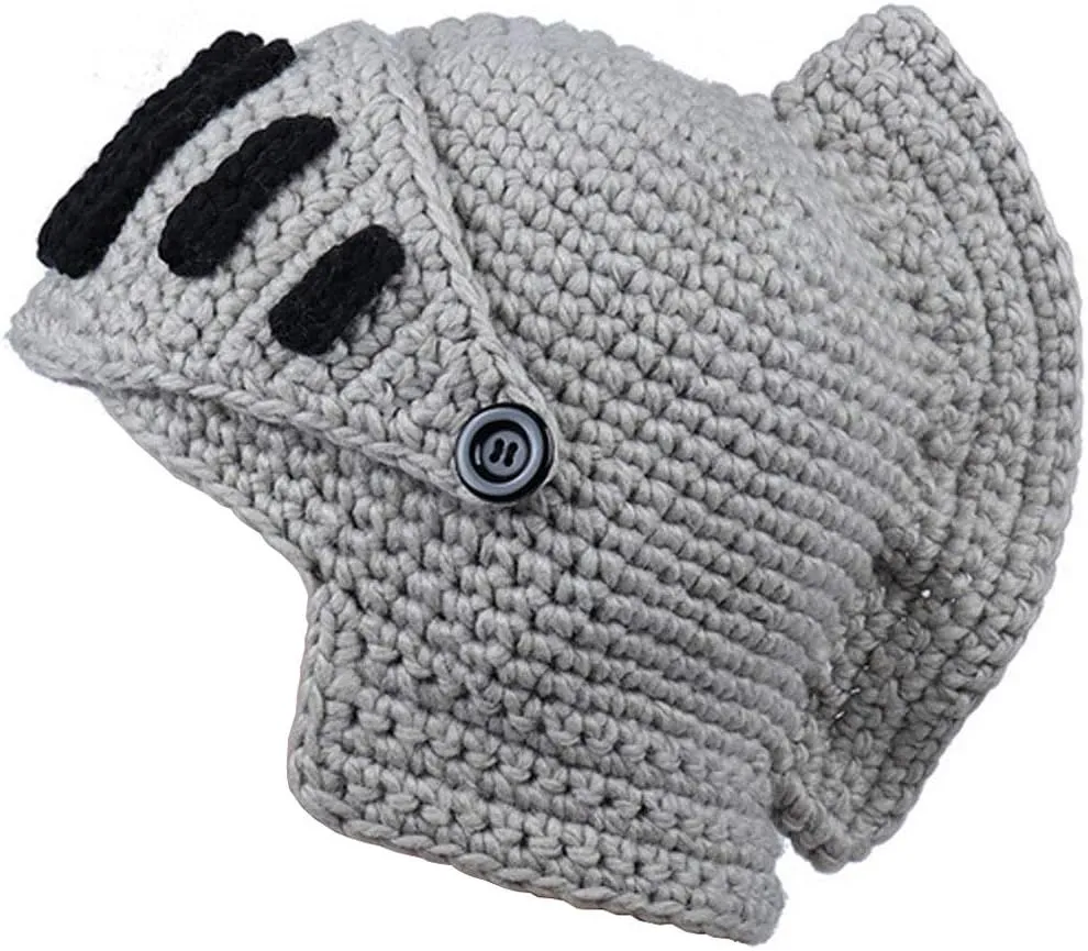 Creative Barbarian Knit Beard Hat Funny Knit Cap Wig Beanie Hats Beard Facemask