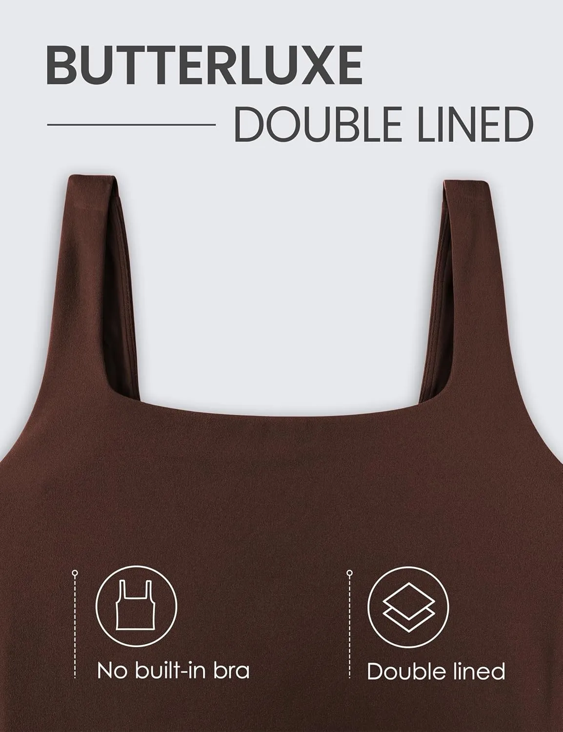 CRZ YOGA Womens Butterluxe Double Lined Square Neck Tight Tank Tops Sleeveless Workout Cropped Casual Yoga Fitted Shirts