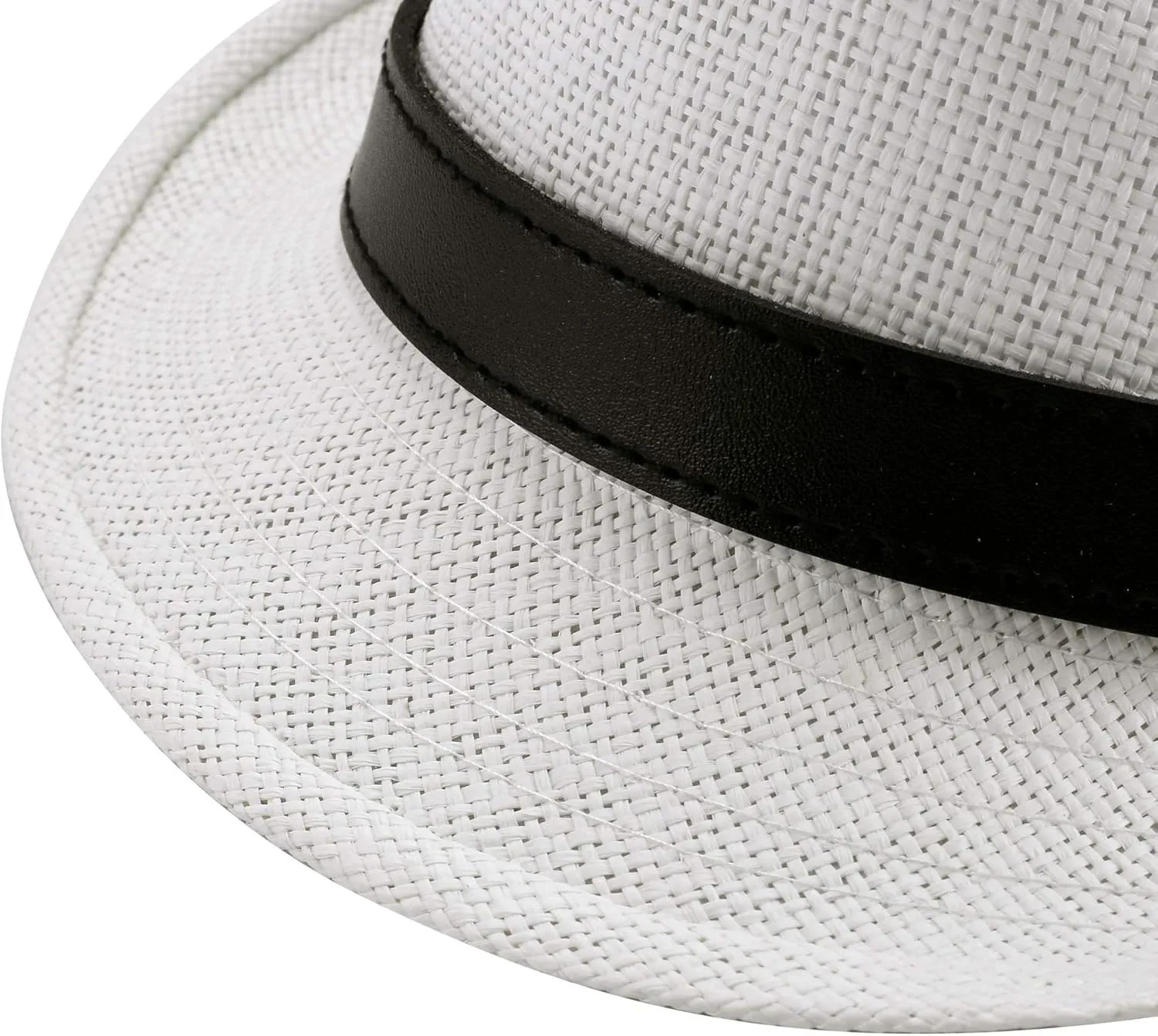 FALETO Straw Fedora Hat Classic Panama Trilby Hats Short Brim Sun Hat for Men Women