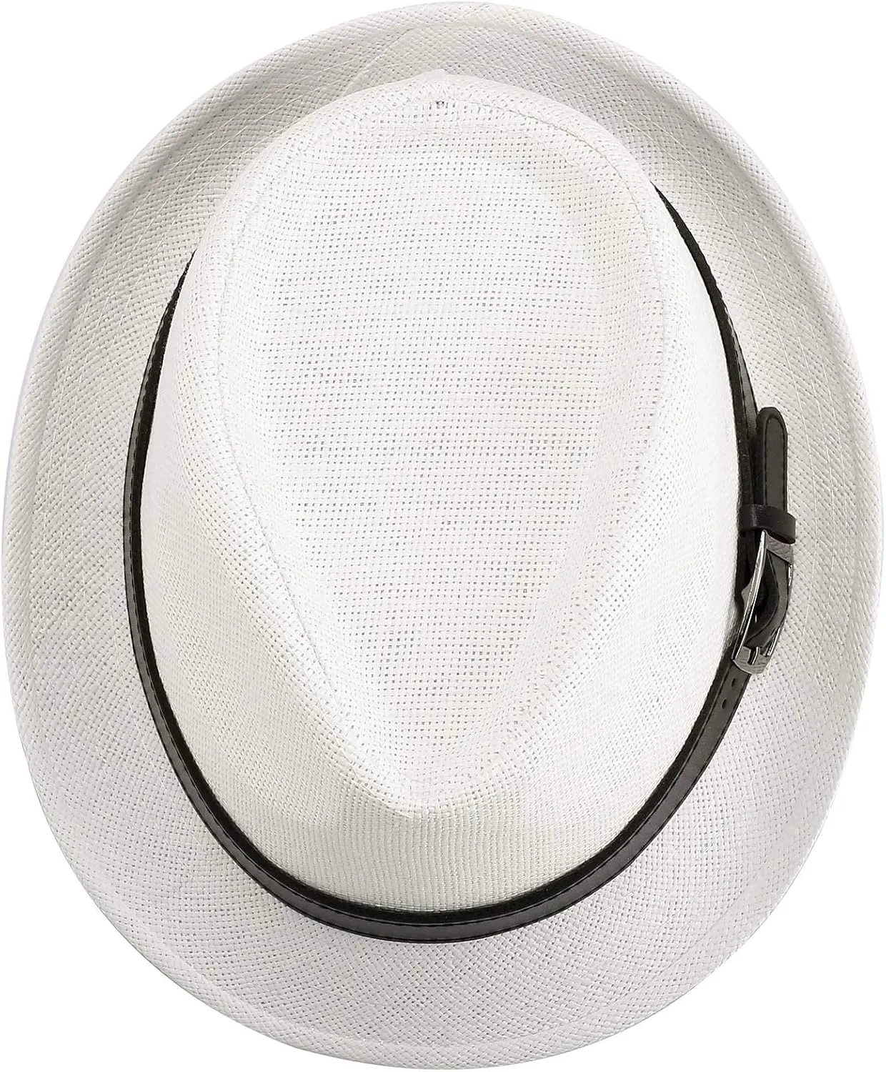 FALETO Straw Fedora Hat Classic Panama Trilby Hats Short Brim Sun Hat for Men Women