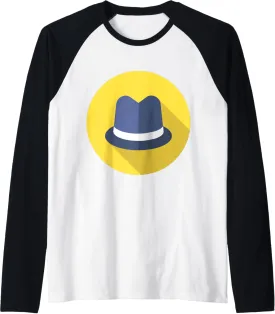 Fedora Hat Raglan Baseball Tee