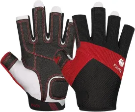 FitsT4 Sports Kayaking Gloves 3/4 or Full Finger Padded Palm Fingerless Gloves for Men Women Youth Perfect for Sailing Paddling Canoeing Boating Workout Rowing SUP and Other Water Sports