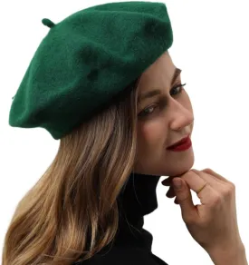 French Beret-Classic Wool Beret Solid Color Womens Beret Cap Hat