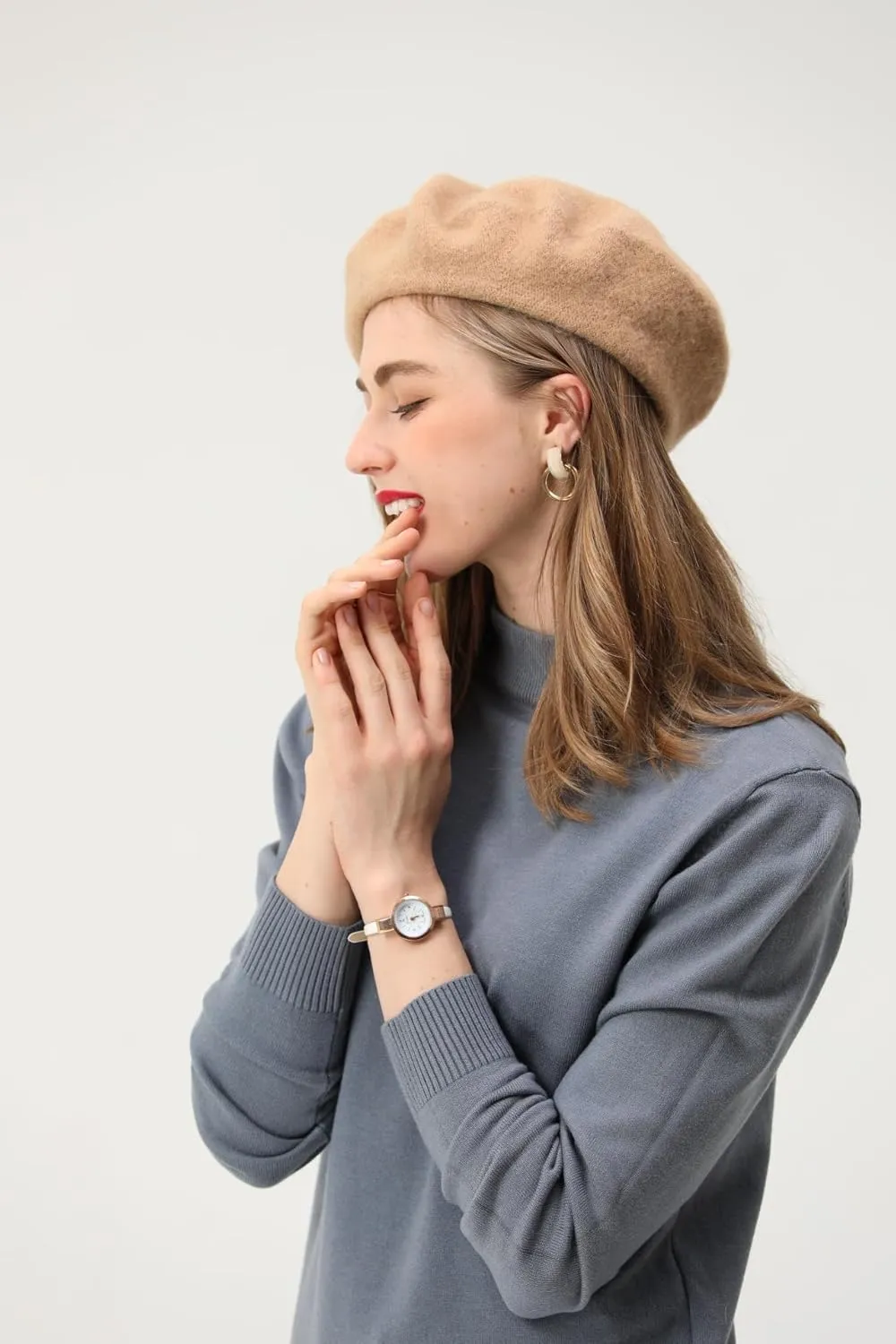 French Beret-Classic Wool Beret Solid Color Womens Beret Cap Hat
