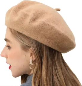 French Beret-Classic Wool Beret Solid Color Womens Beret Cap Hat