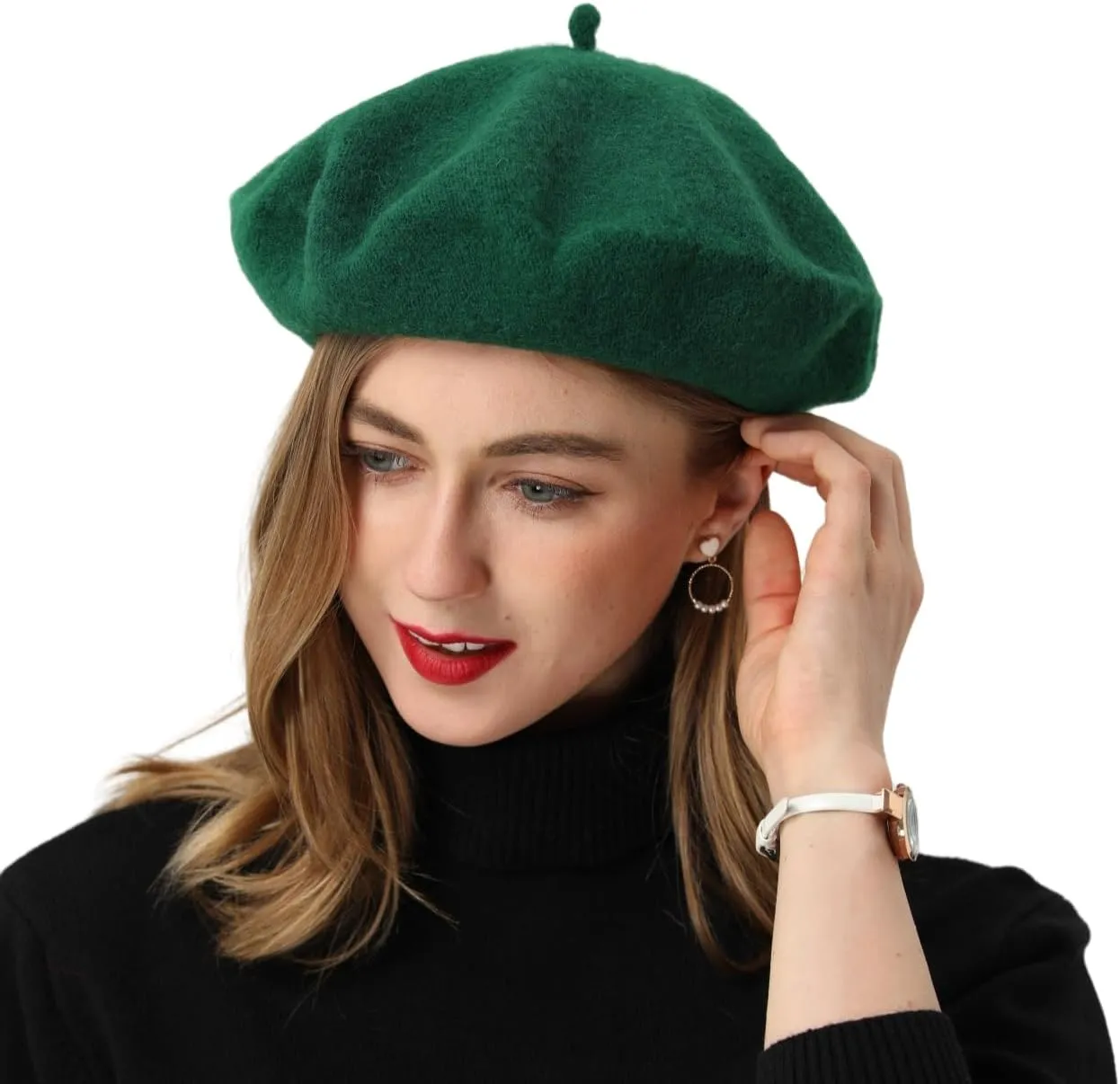 French Beret-Classic Wool Beret Solid Color Womens Beret Cap Hat