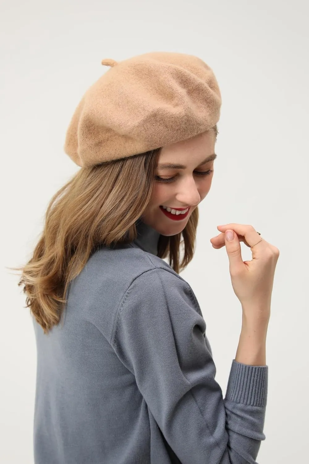 French Beret-Classic Wool Beret Solid Color Womens Beret Cap Hat