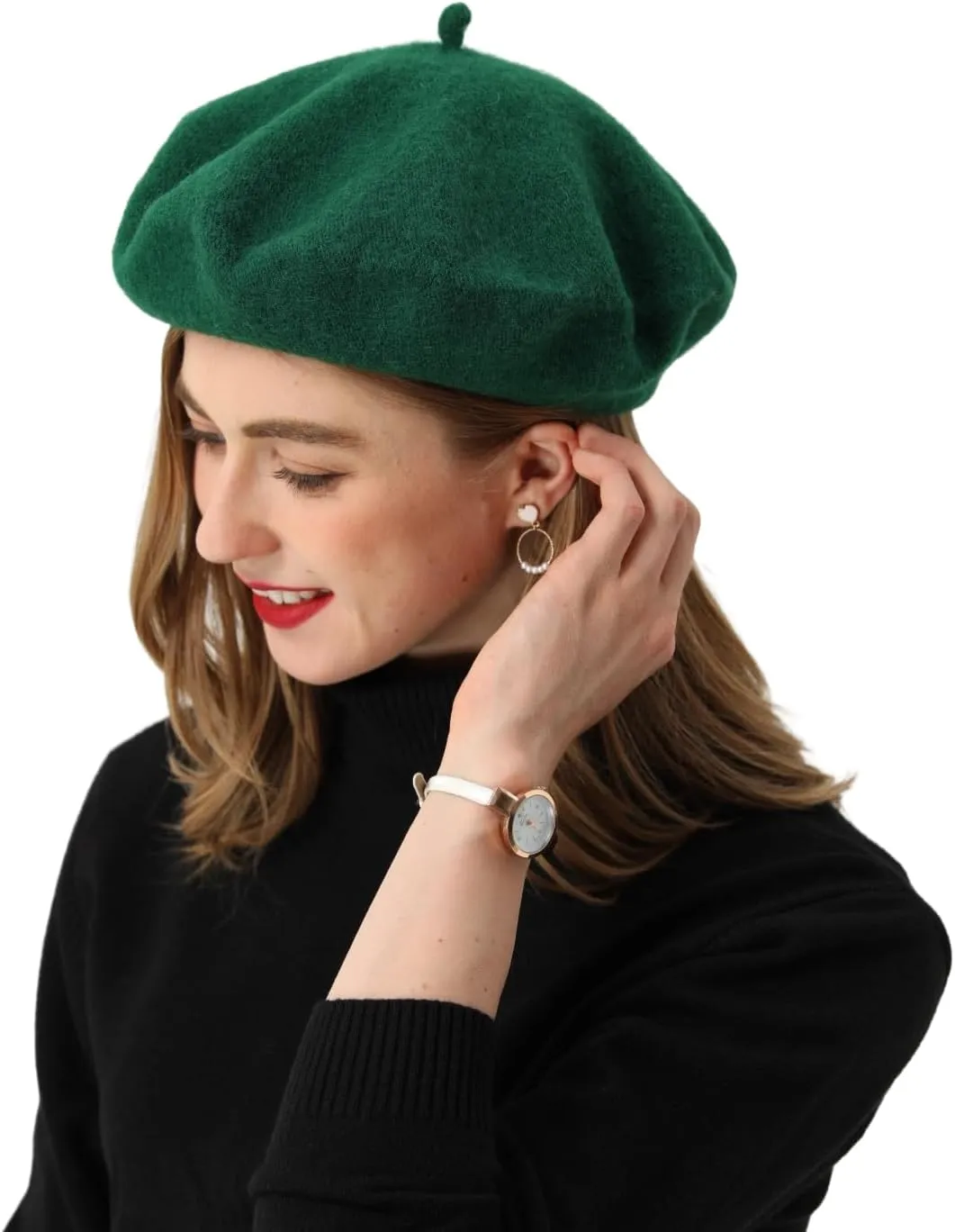 French Beret-Classic Wool Beret Solid Color Womens Beret Cap Hat