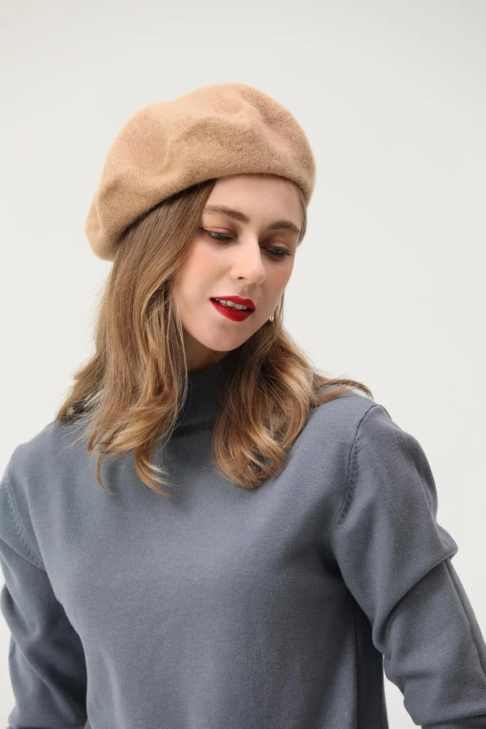 French Beret-Classic Wool Beret Solid Color Womens Beret Cap Hat