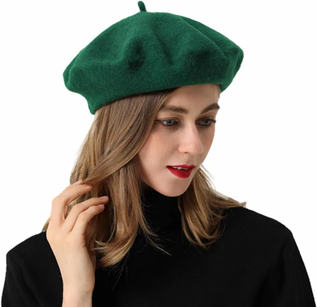 French Beret-Classic Wool Beret Solid Color Womens Beret Cap Hat