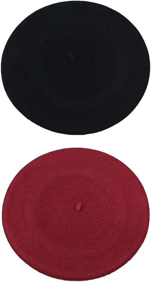 French Beret - Wool Solid Color Womens Beanie Cap Hat