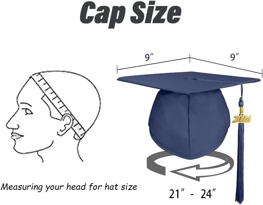 goprety Matte UNIS ex Graduation Cap with 13 Color Matched Tassel and 2025 Year Charm