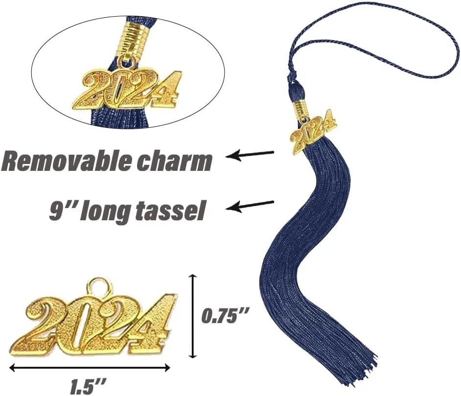 goprety Matte UNIS ex Graduation Cap with 13 Color Matched Tassel and 2025 Year Charm