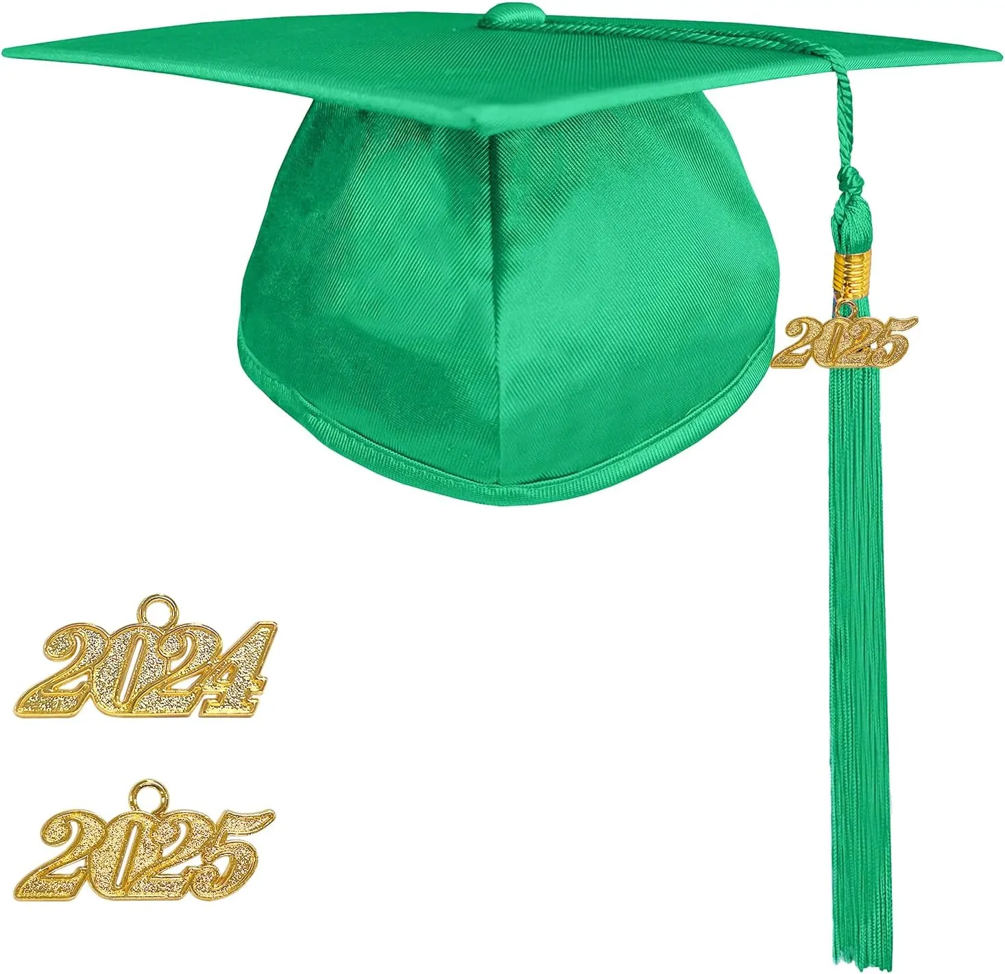 Happy Secret Shiny Graduation Cap Unisex with 2025 Tassel 2024 Year Charm for High School & Bachelor