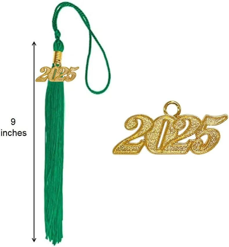 Happy Secret Shiny Graduation Cap Unisex with 2025 Tassel 2024 Year Charm for High School & Bachelor