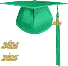 Happy Secret Shiny Graduation Cap Unisex with 2025 Tassel 2024 Year Charm for High School & Bachelor
