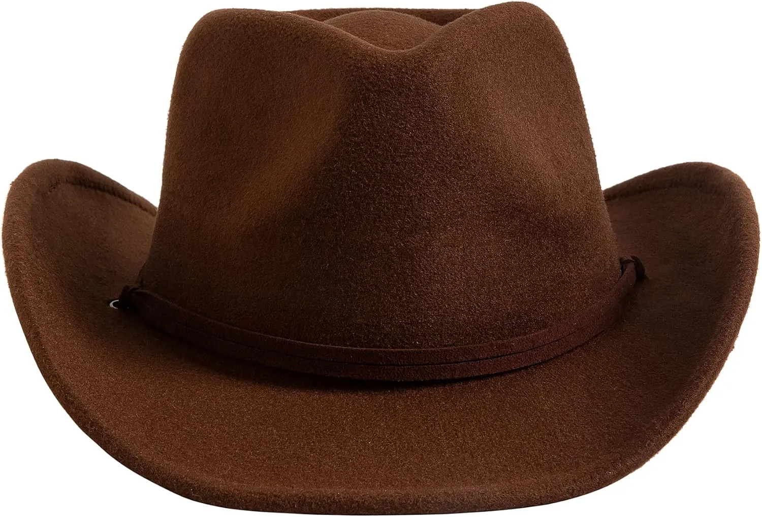 Lanzom Kids Girls Boys Retro Felt Wide Brim Western Cowboy Cowgirl Hat Dress Up Hat with Wind Lanyard