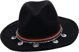LIFKOME 1pc Retro Flat-Edge Woolen Jazz Hat for Women Accessory for Autumn Lightweight Comfortable for Dinner Parties Black