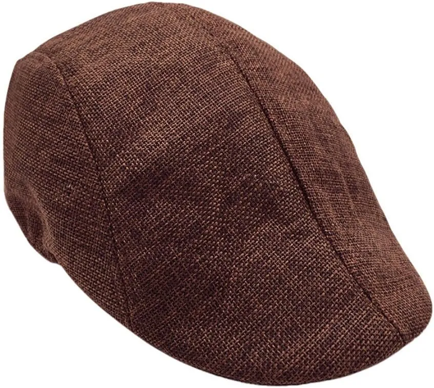 Men's Classic Herringbone Wool Newsboy Hat Winter Hats Gatsby Hunting Fishing Hat for Men Leather Fedora Hats