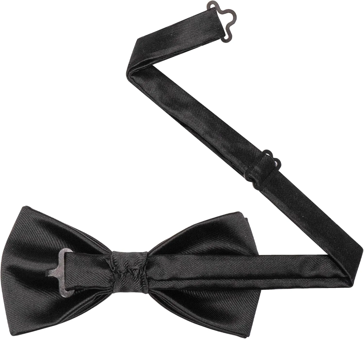 Mens Solid Color Pre-tied Bow Tie and Pocket Square Cufflink Set