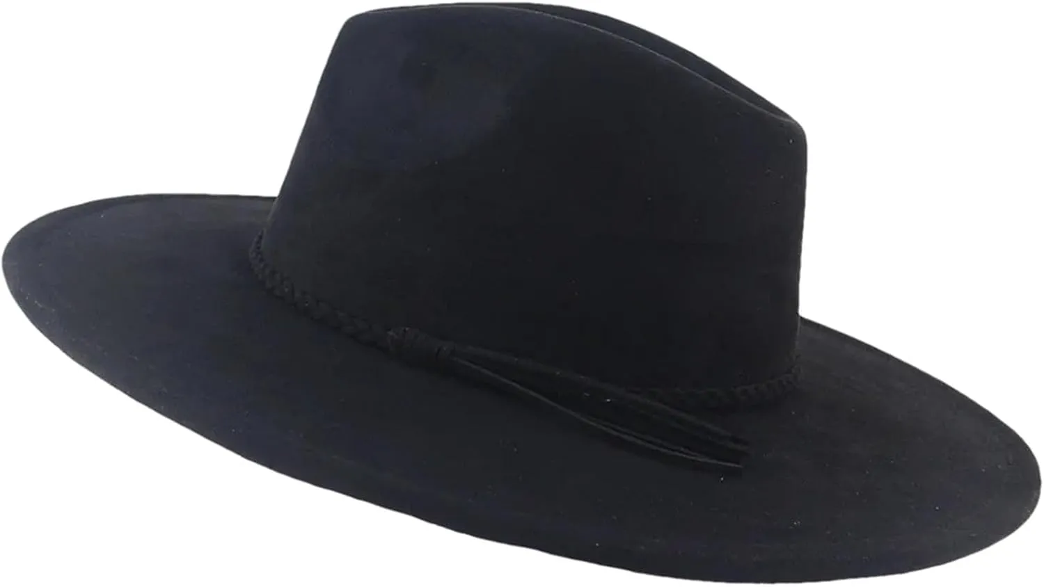 Men's Vintage Suede Hats Classic Wide Brim Fedora Hat for Women Men Church Floppy Panama Jazz Cap