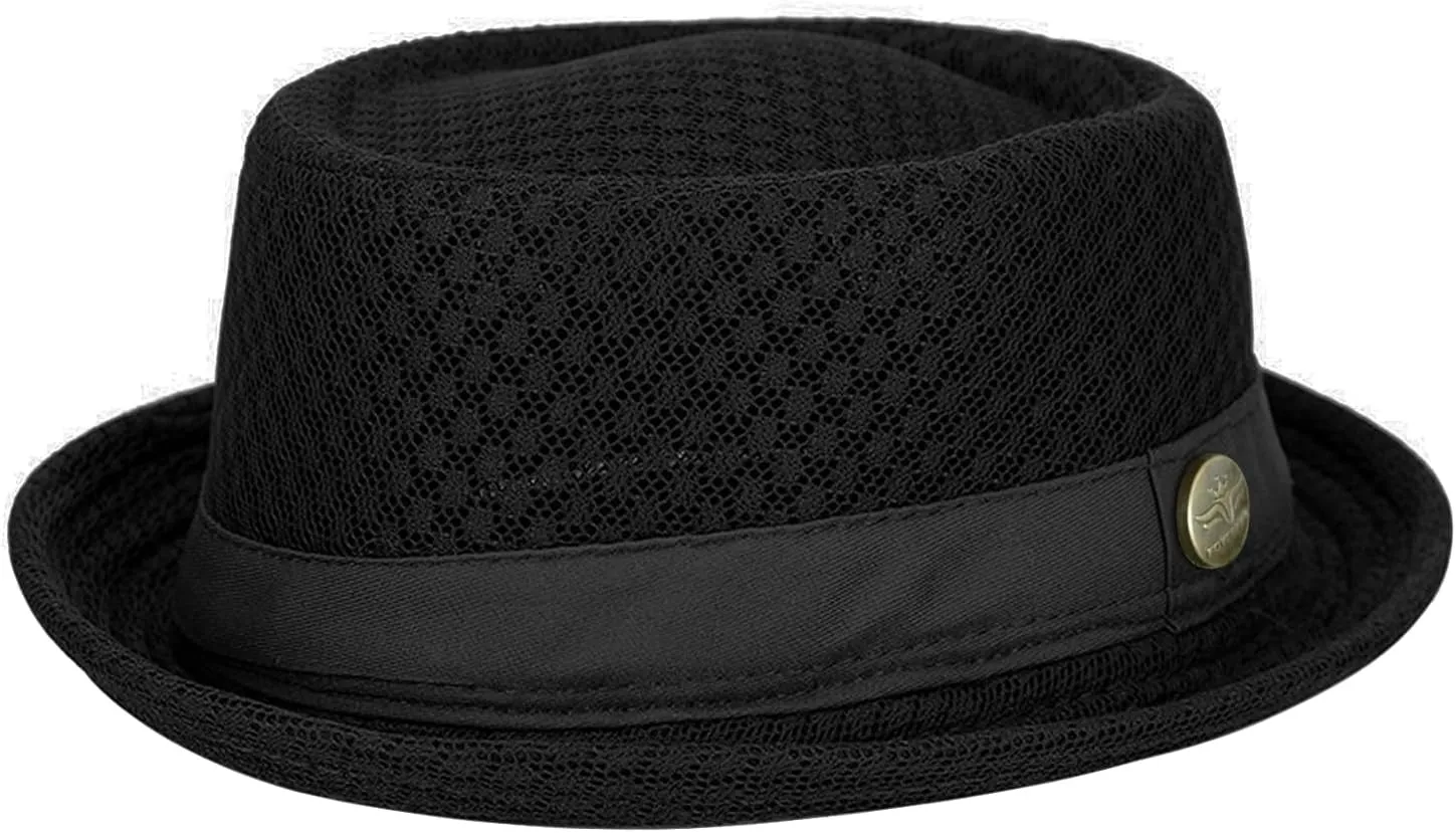 Mesh Fedora Hats for Men Women Summer Panama Jazz Hat Roll Brim Bucket Classic Foldable Trilby Cap