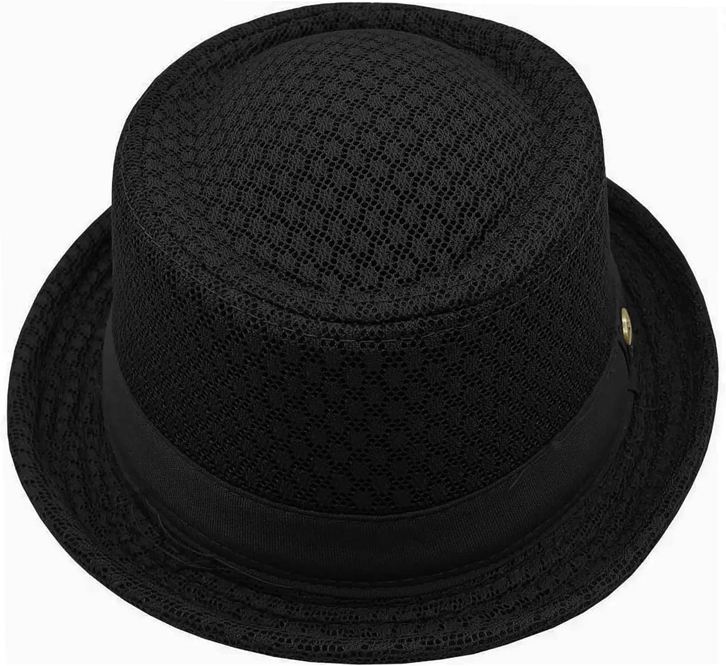 Mesh Fedora Hats for Men Women Summer Panama Jazz Hat Roll Brim Bucket Classic Foldable Trilby Cap