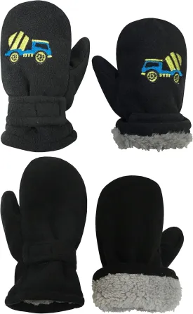 N'Ice Caps Baby Toddler Mittens Kids 2 Pairs Fleece Gloves Winter Warm Sherpa Lined