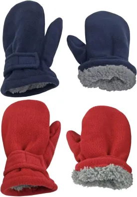 N'Ice Caps Baby Toddler Mittens Kids 2 Pairs Fleece Gloves Winter Warm Sherpa Lined