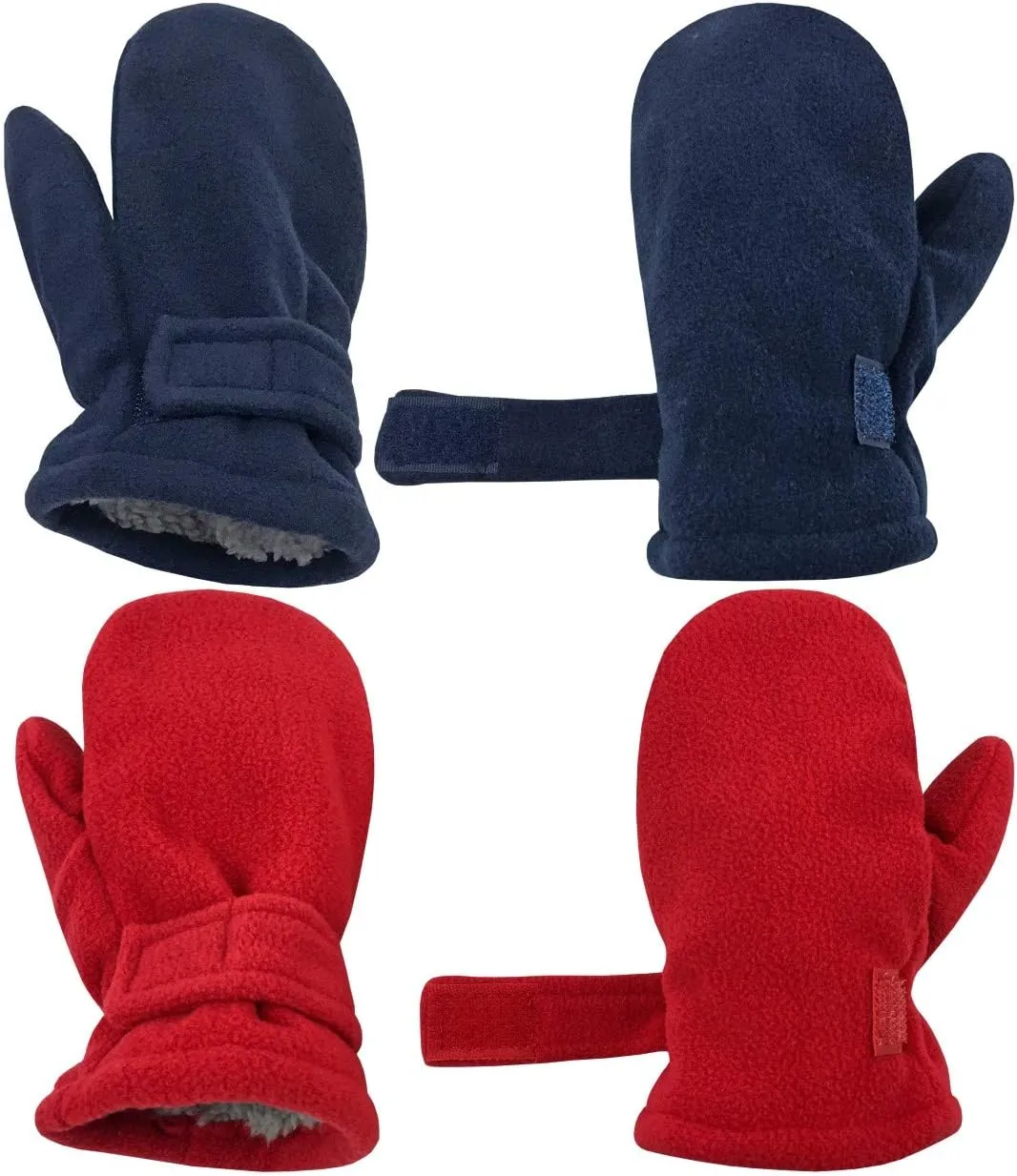 N'Ice Caps Baby Toddler Mittens Kids 2 Pairs Fleece Gloves Winter Warm Sherpa Lined