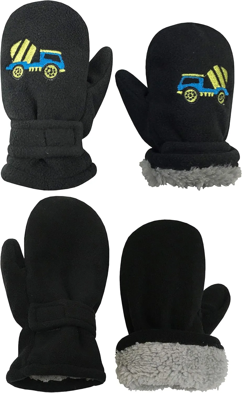 N'Ice Caps Baby Toddler Mittens Kids 2 Pairs Fleece Gloves Winter Warm Sherpa Lined