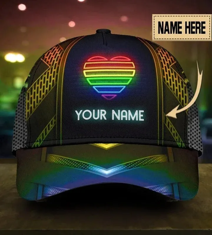 Personalized Pride 3D Baseball Cap, Rainbow Love Is Love Lgbt All Over Printed Classic Cap Hat, Lgbt Gifts