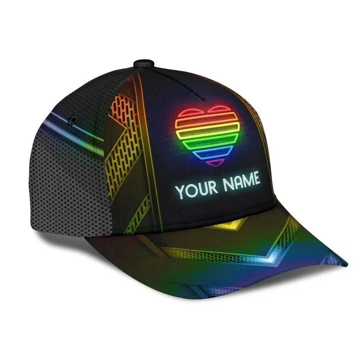 Personalized Pride 3D Baseball Cap, Rainbow Love Is Love Lgbt All Over Printed Classic Cap Hat, Lgbt Gifts