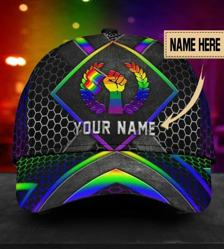 Personalized Pride 3D Baseball Cap, Rainbow Love Is Love Lgbt All Over Printed Classic Cap Hat, Lgbt Gifts