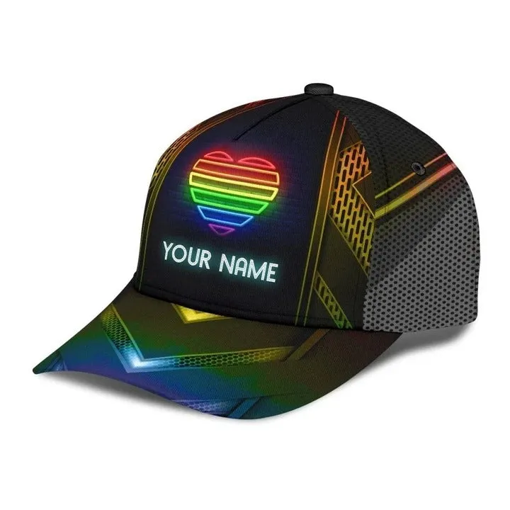 Personalized Pride 3D Baseball Cap, Rainbow Love Is Love Lgbt All Over Printed Classic Cap Hat, Lgbt Gifts