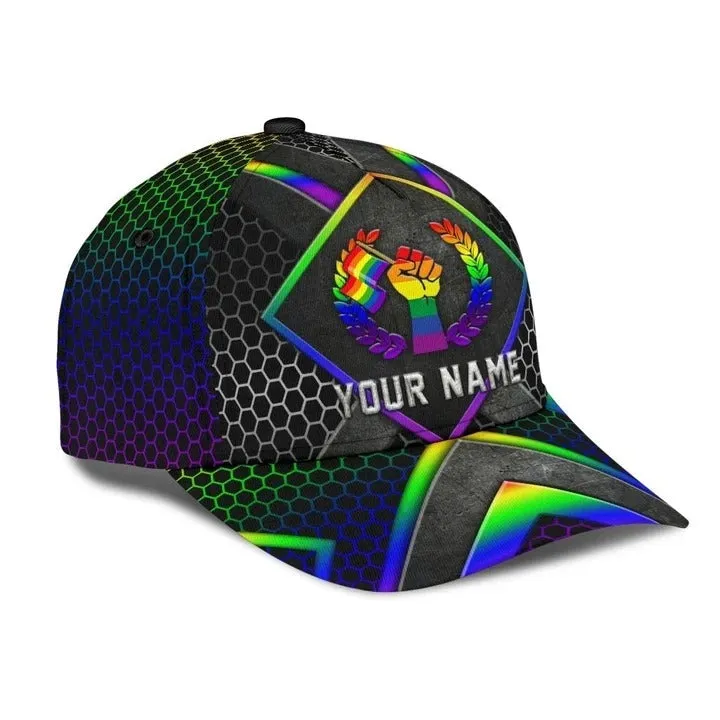 Personalized Pride 3D Baseball Cap, Rainbow Love Is Love Lgbt All Over Printed Classic Cap Hat, Lgbt Gifts