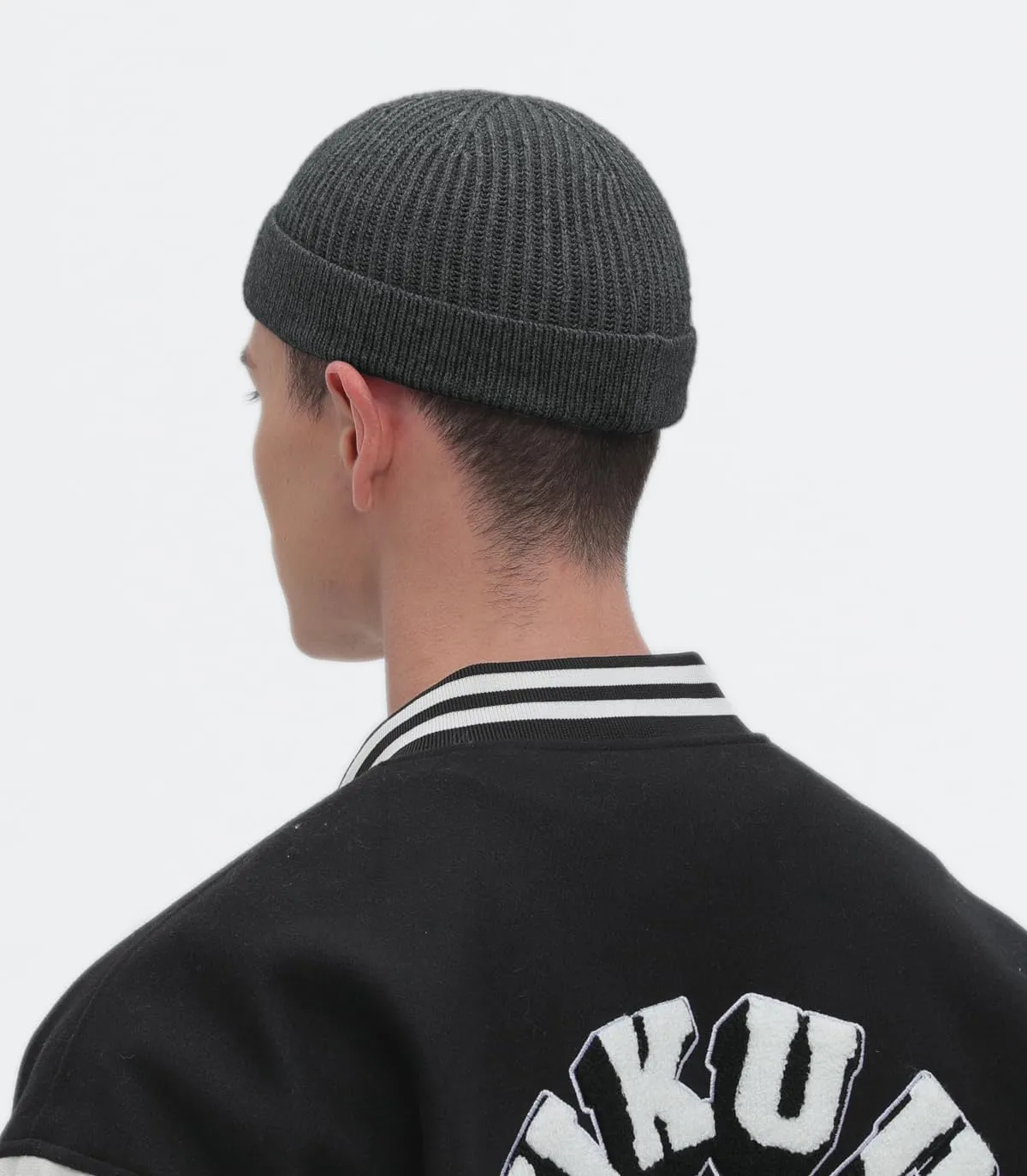 ROYBENS Swag Wool Short Fisherman Beanie for Men Women, Knit Cuff Trawler Beanie Watch Hat, Soft Spring Fall Skull Cap Unisex