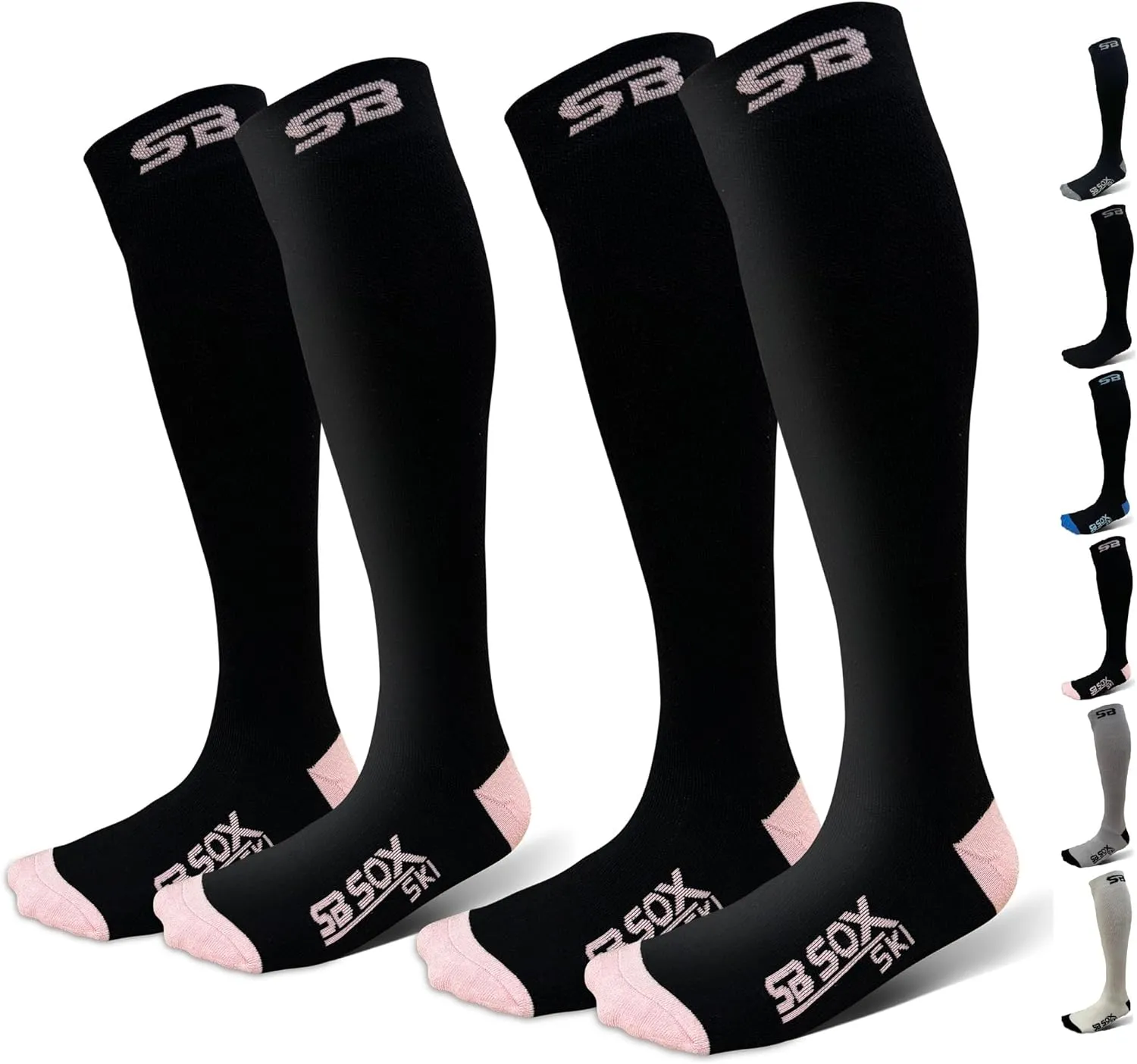 SB SOX Merino Wool Ski Socks for Men Women & Kids (2 Pairs) - Warm Thermal Socks for All-Day Winter Wear