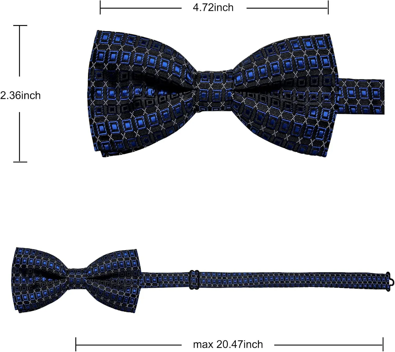 Silk Bow Ties for Men Striped Pre-tied Adjustable Bowties Woven Jacquard Formal Business Wedding Prom