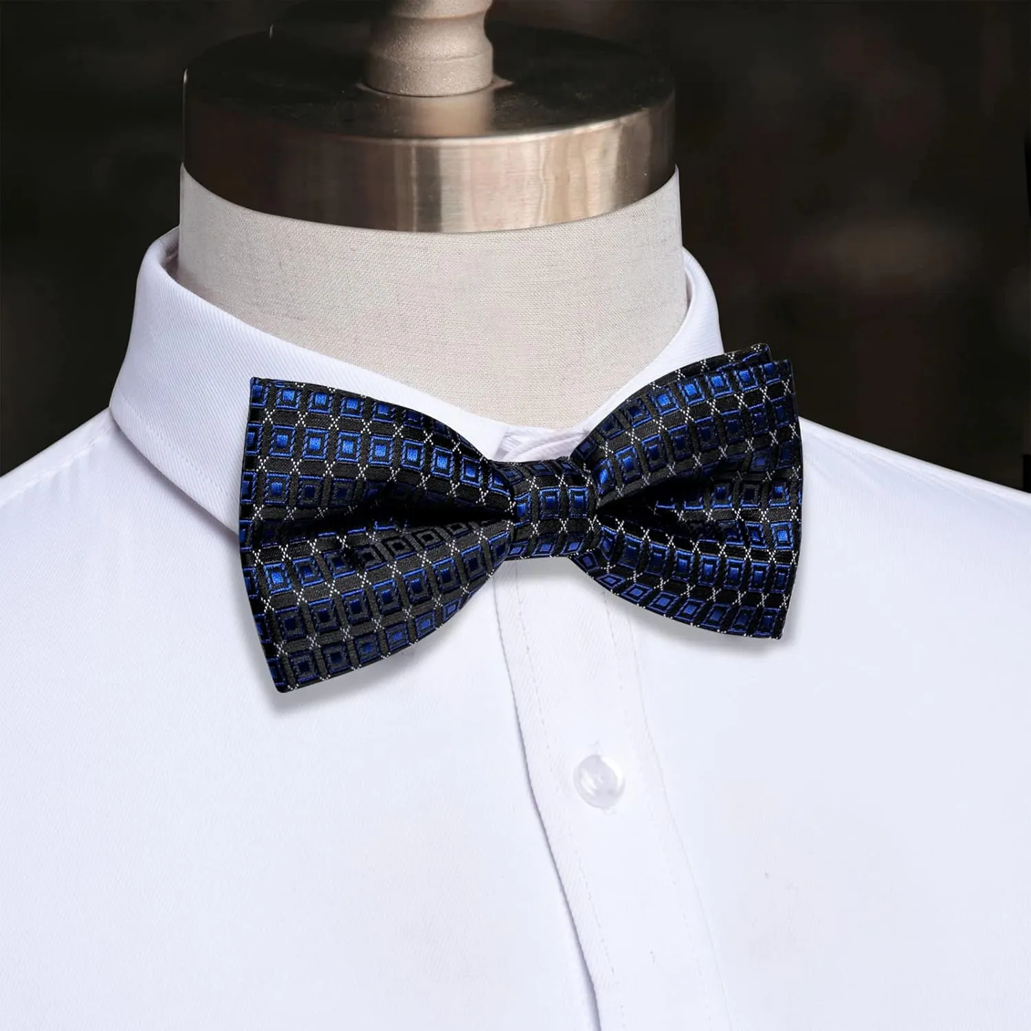 Silk Bow Ties for Men Striped Pre-tied Adjustable Bowties Woven Jacquard Formal Business Wedding Prom