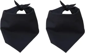 Small Black Dog Bandana Bulk Blank Puppy Scarf Reversible Cotton for DIY 2 Pack