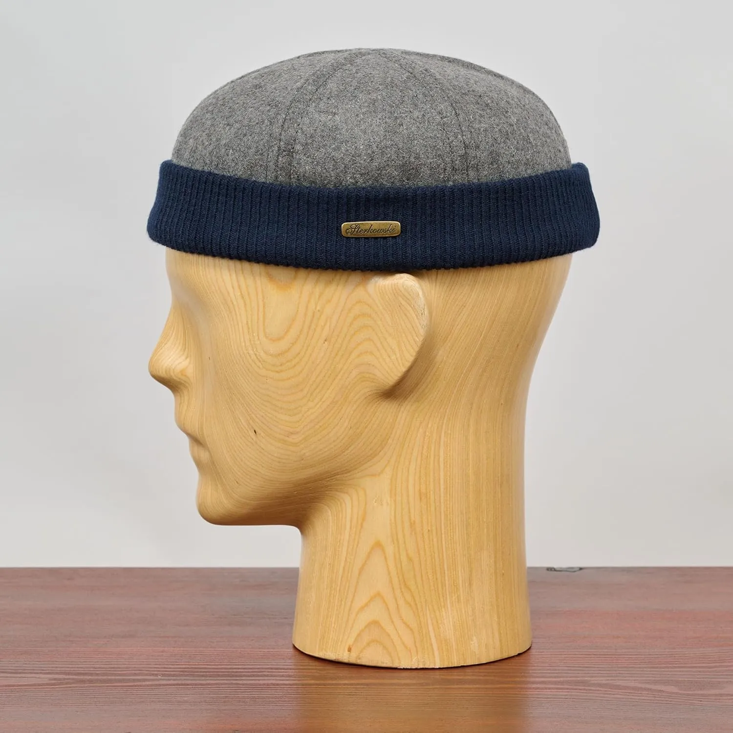 Sterkowski Navy Watch Cap | Woolen Beanie for Men and Women | Warm Classic Seaman Hat with Ribbing