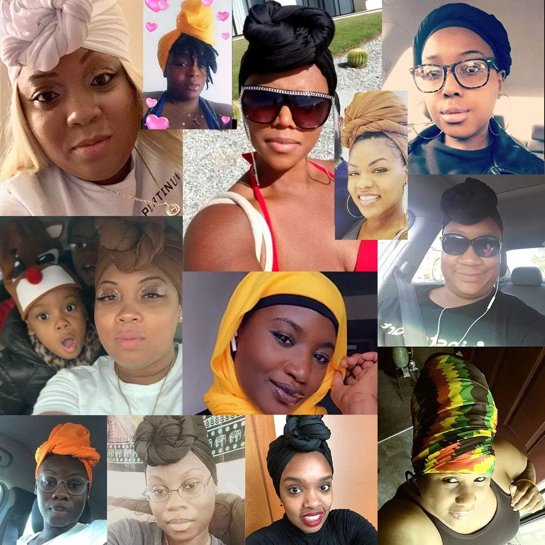 Stretch Turban Head Wrap Scarf for Women - Long Jersey Turban Wrap Tie 1 or 2